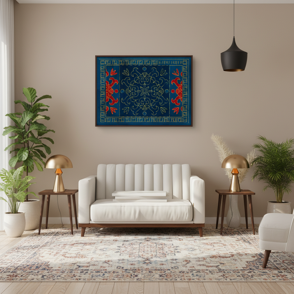 Royal Blue Mandala Medallion Wall Art