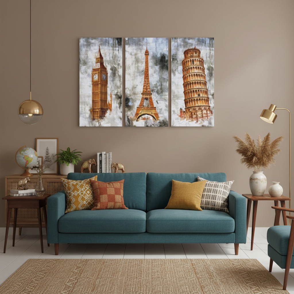 World Icons – Landmark Triptych Wall Art