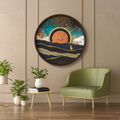 Golden Sunset Deer Circular Wall Art