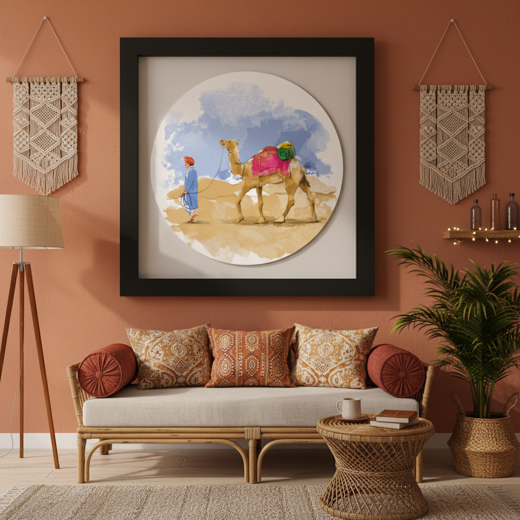 Desert Wanderer – Rajasthani Camel Wall Art