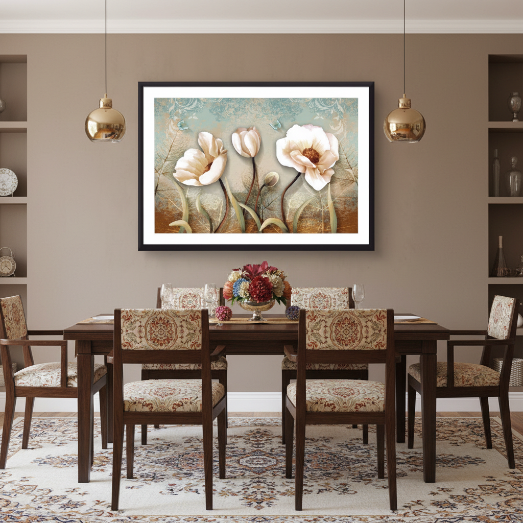 Eternal Bloom – White Floral Wall Art