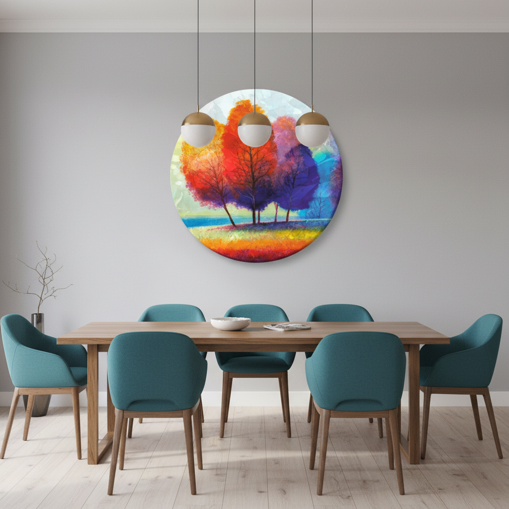 Autumn Harmony — Colourful Abstract Trees Wall Art