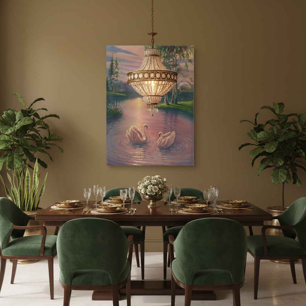 Swan Lake Sunset — Premium Wall Art