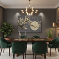 Moonlit Blossom & Golden Birds — Dark Luxury Wall Art