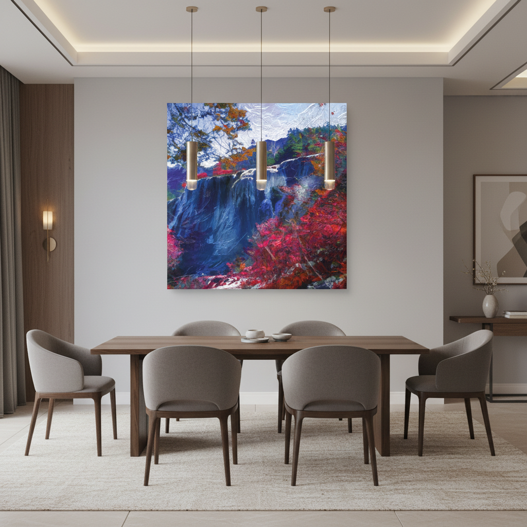 Autumn Falls — Dramatic Waterfall & Foliage Wall Art