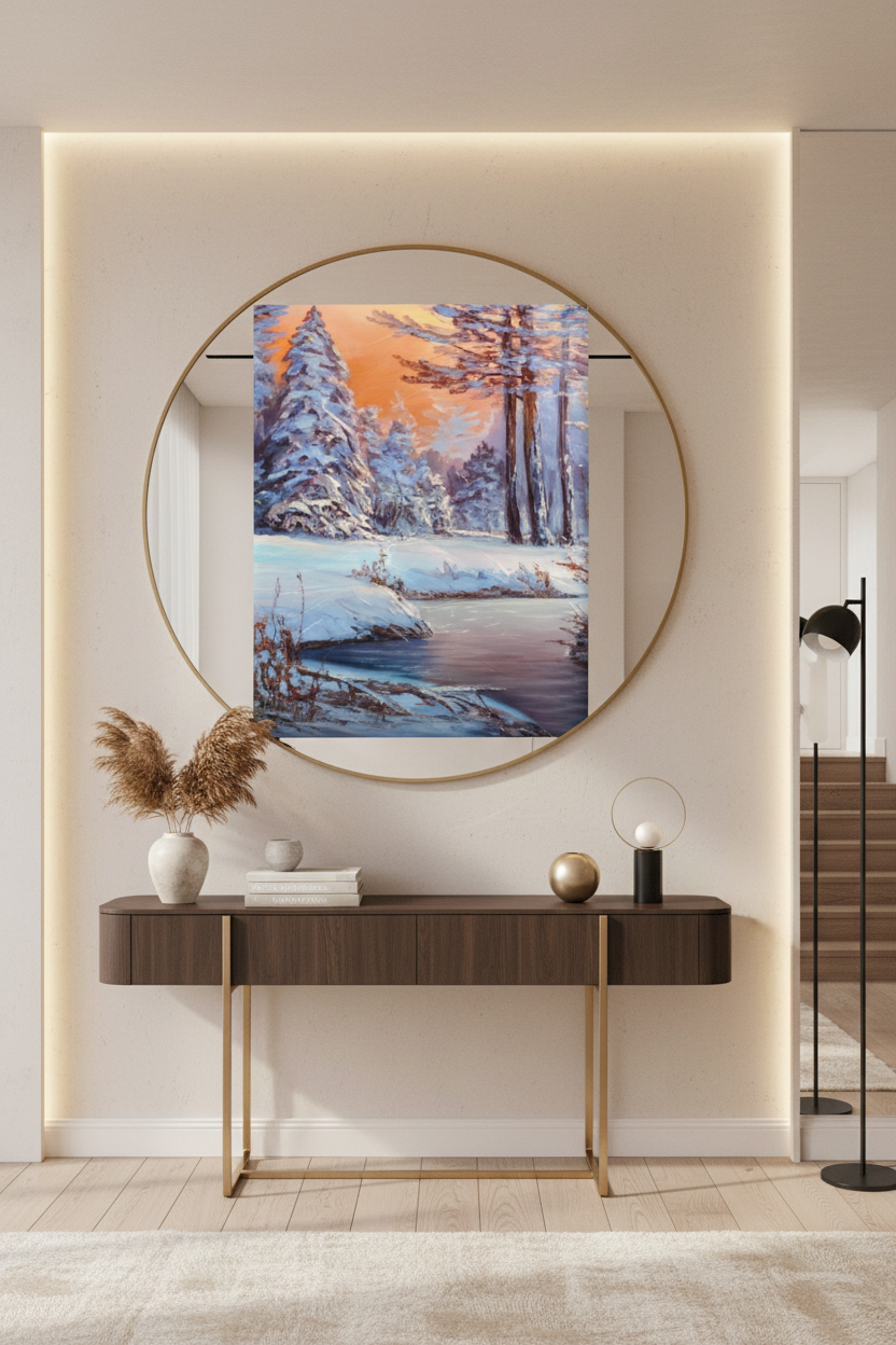 Winter Twilight — Snow Forest Sunset Wall Art