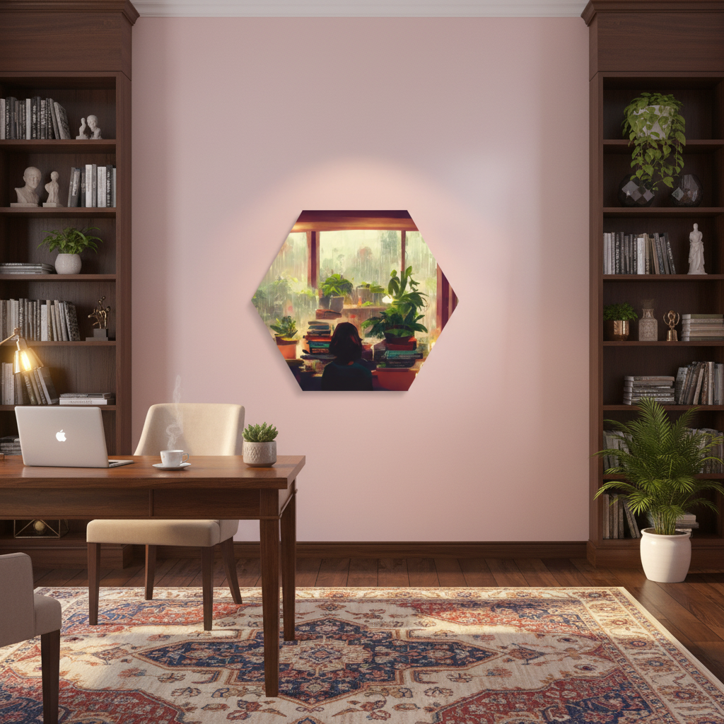 Rainy Day Reverie — Cozy Reading Nook Wall Art