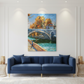 Riverside Reverie Autumn Bridge Wall Art
