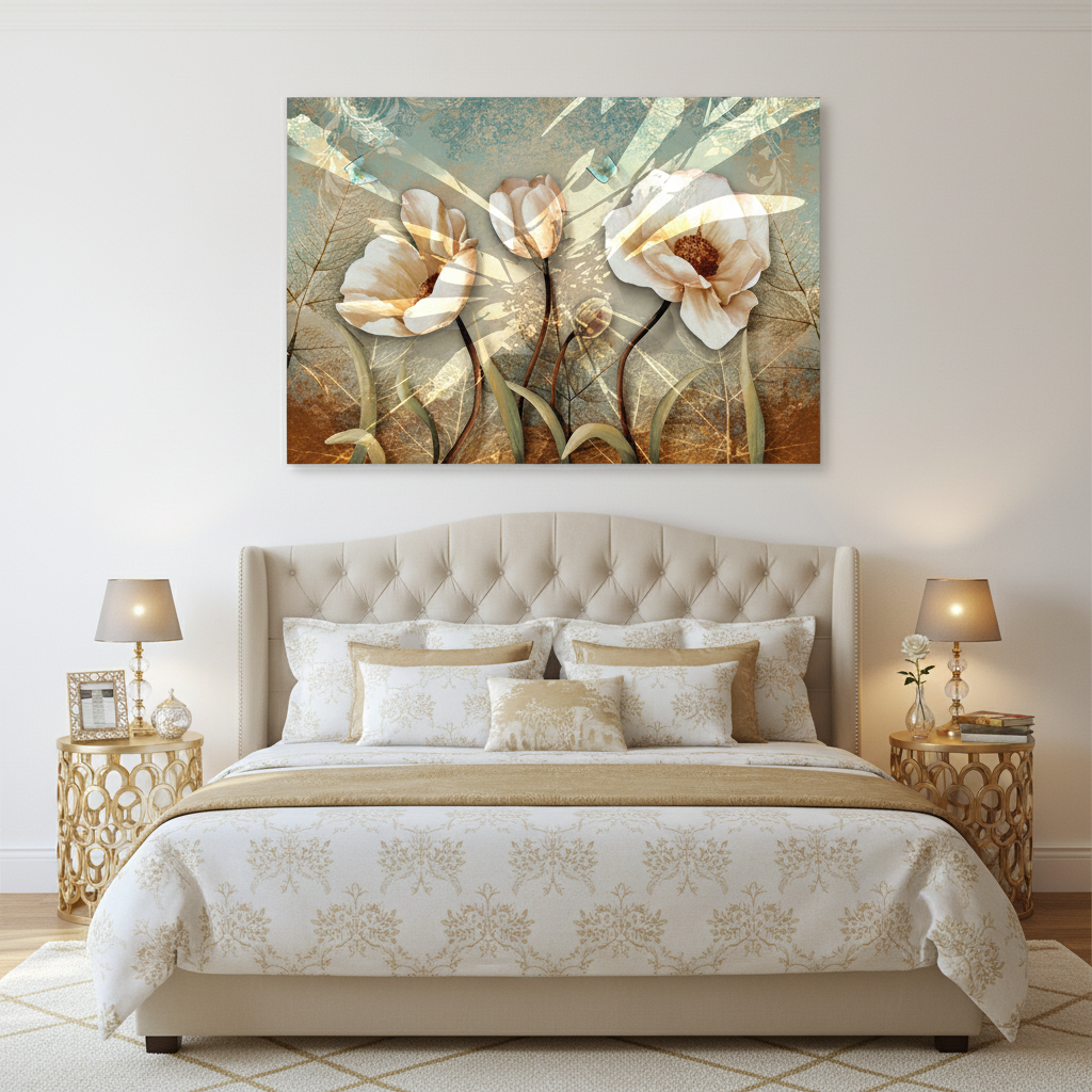 Eternal Bloom – White Floral Wall Art