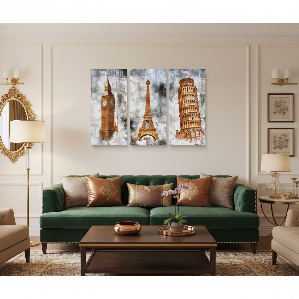 World Icons – Landmark Triptych Wall Art