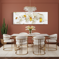 Golden Ginkgo Leaf Panorama | Botanical Elegance | Single Panel Wall Art