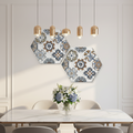 Moroccan Mandala Hexagon Diptych Wall Art Set