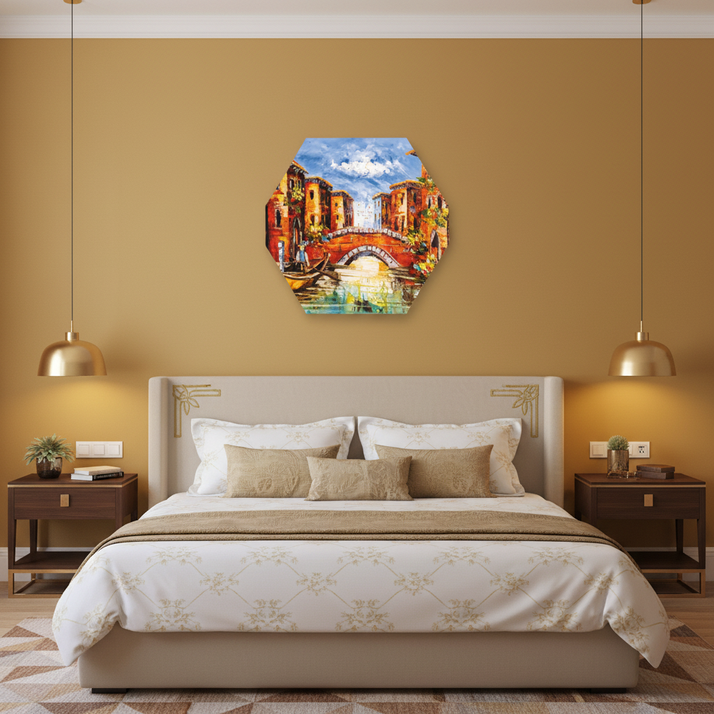 Venice Canal Hexagon Wall Art