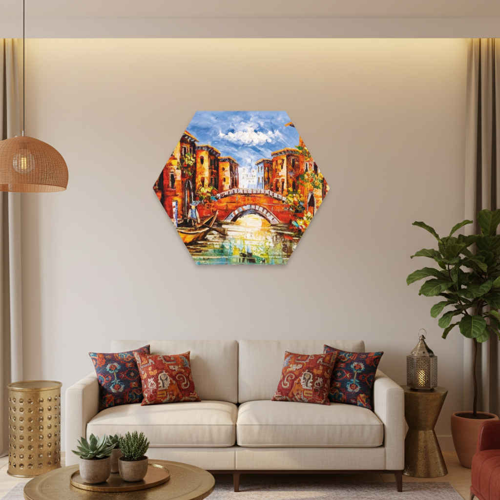 Venice Canal Hexagon Wall Art
