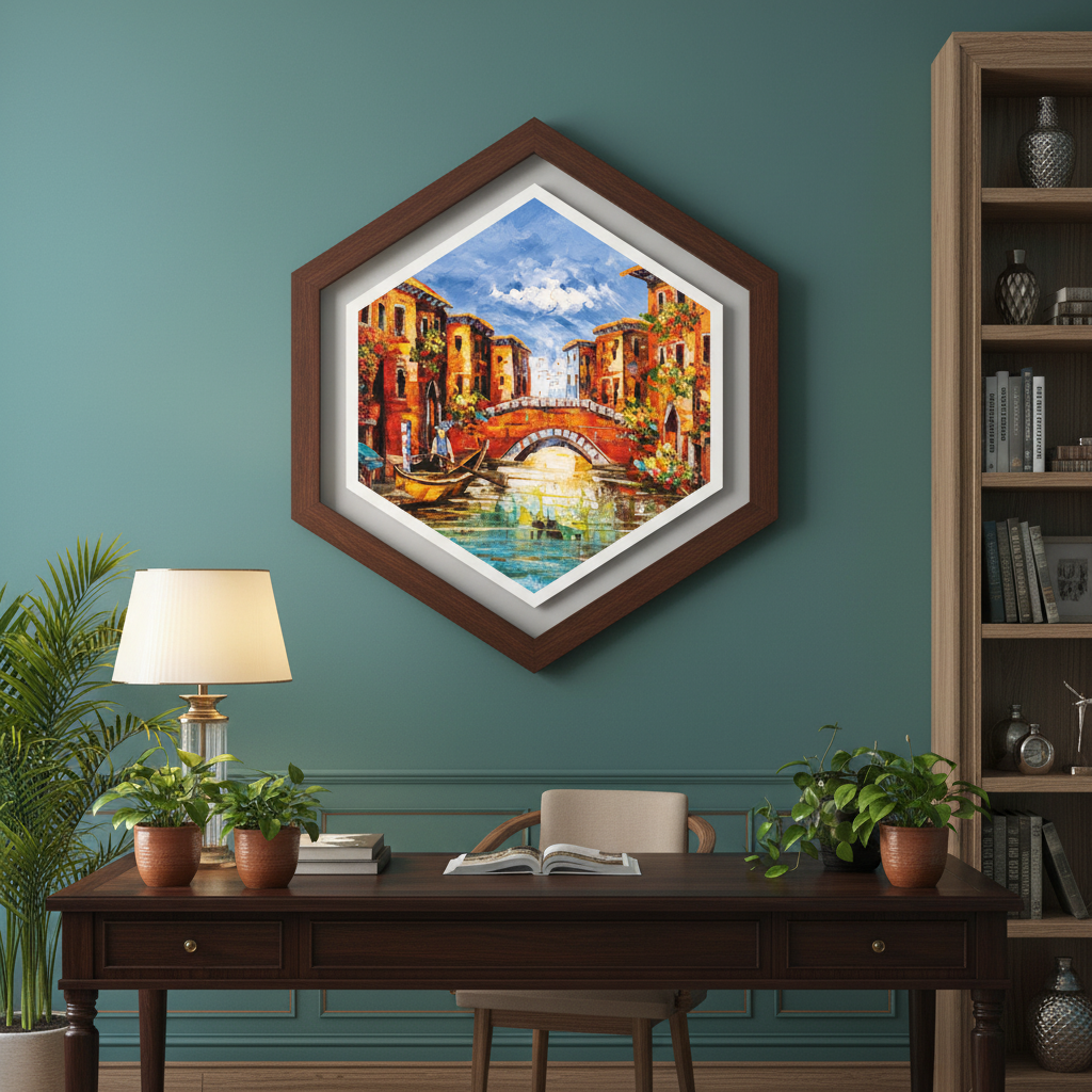Venice Canal Hexagon Wall Art