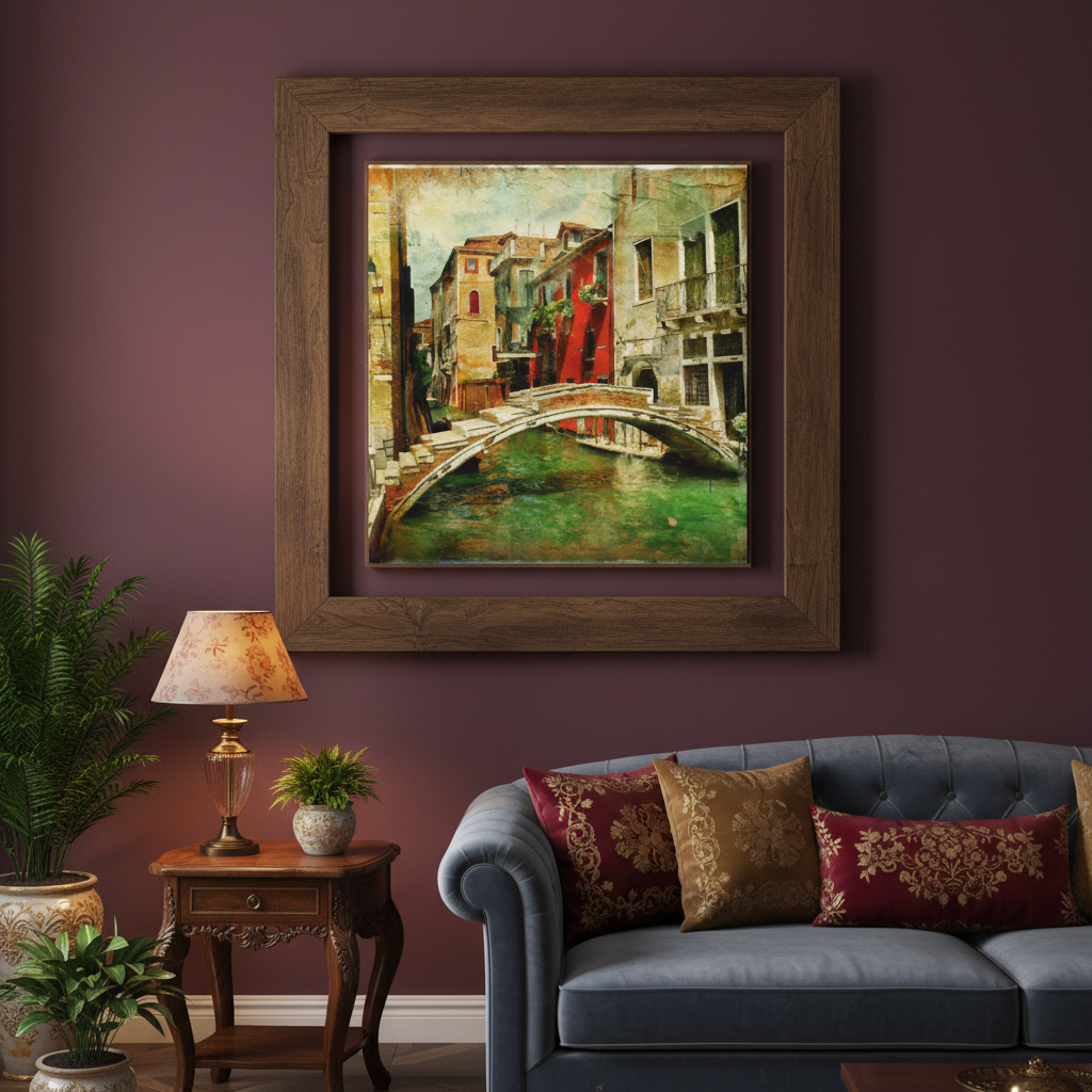 Vintage Venice Canal Canvas Wall Art